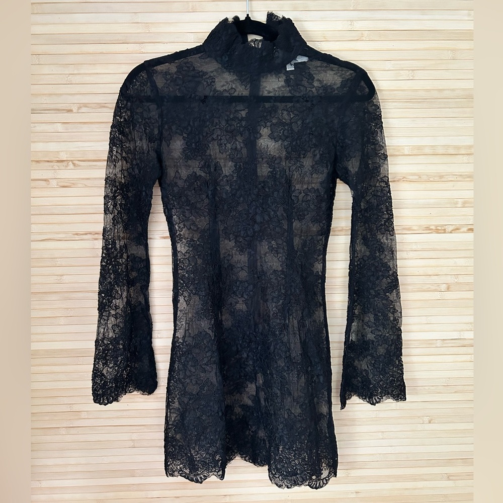 Stone Cold Fox Kerr black lace mini dress